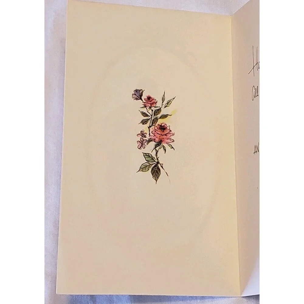 70s Birthday Card Gibson Girl Couple Old Fashioned Embossed Made USA Vintage